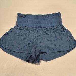Free People Movement Women’s High Rise Athletic Shorts, Lined, Dusty Blue, XL